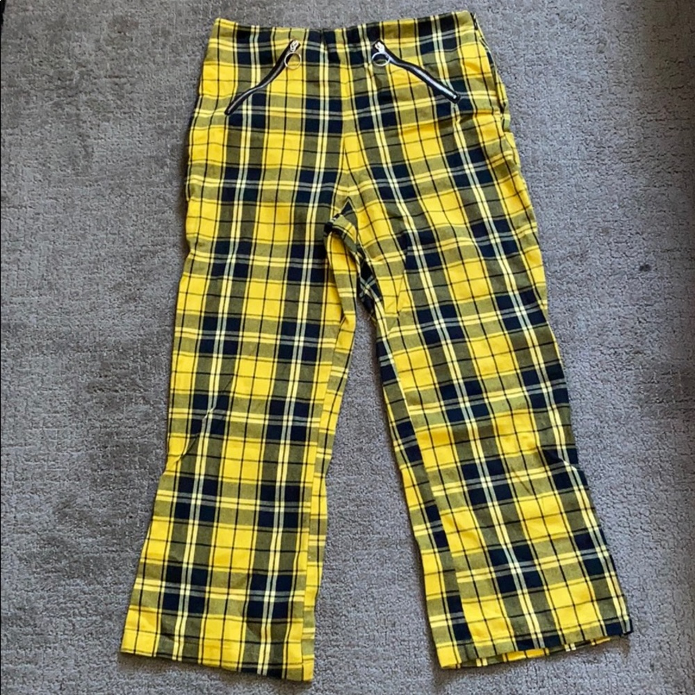 Yellow plaid pants